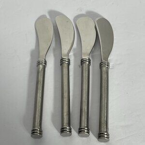 Endurance 18/10 4 Stainless Cheese Condiments Spreader Knives Round Handle